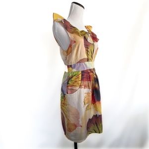 LEIFSDOTTIR Watercolor Florals Silk Dress Size 4